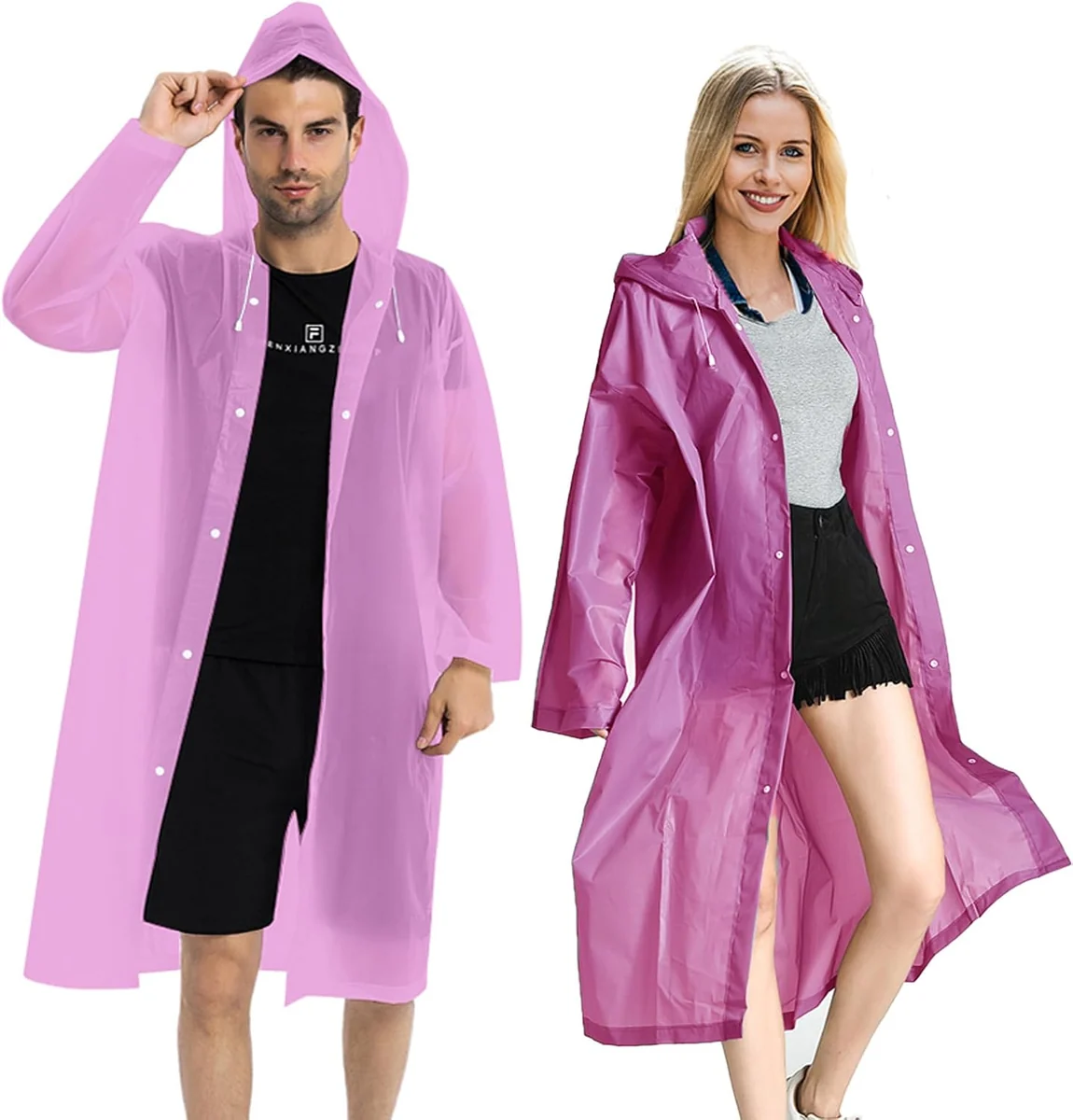 Reusable Rain Coats, 2 Pack, Pink