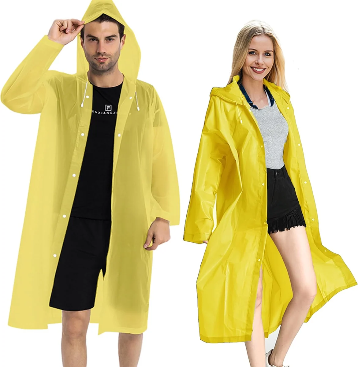 Reusable Rain Coats, 2 Pack, Yellow